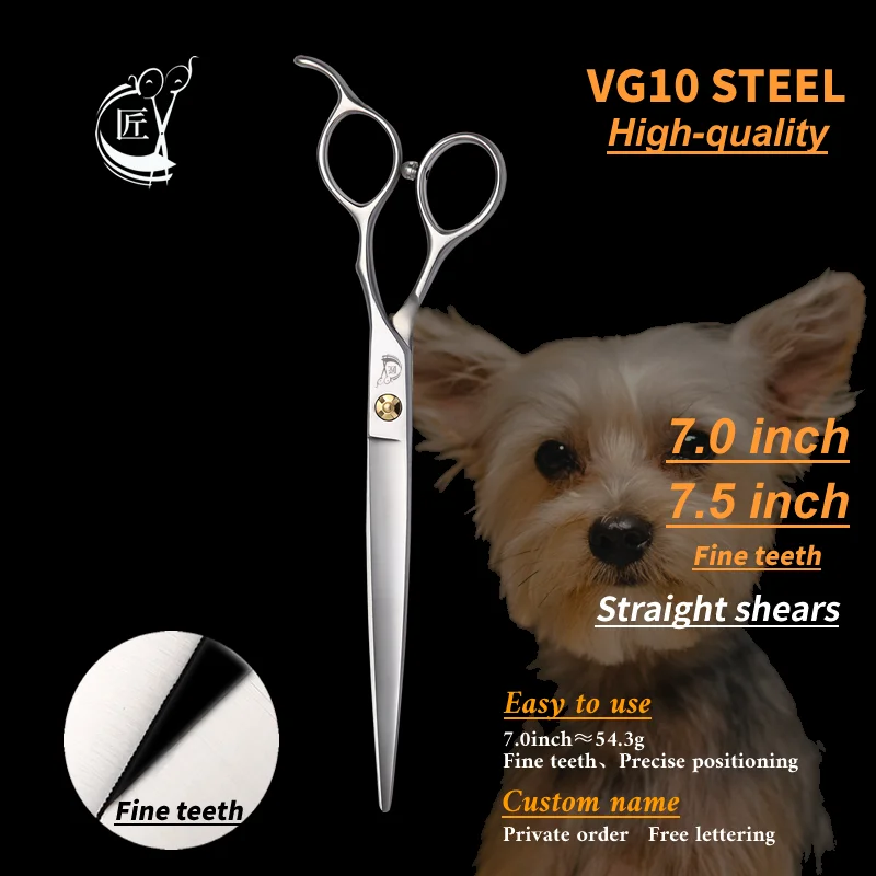 Crane 7.0 7.5 Inch Pet Cutting Scissors Japan VG10 Professional Supplies Teddy Dog Hair Grooming Shear High Quality Accessorie