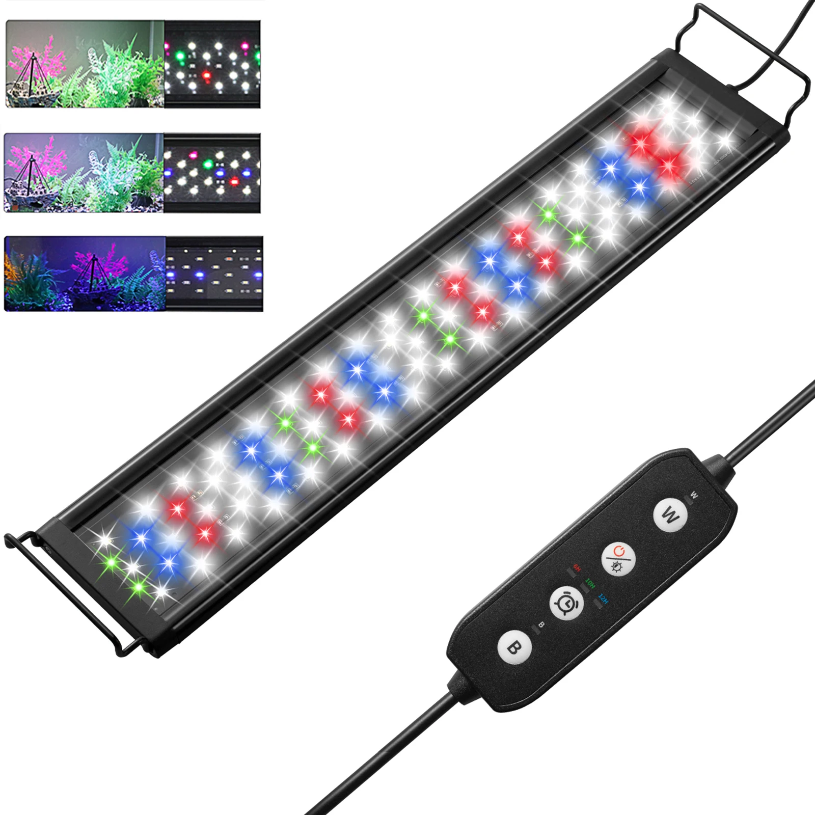 30-60CM Inch Aquarium Dimmable Iighting LED light With Timer And Power-off Memory Function Fish Tank Plant Growth Iight 100-240V