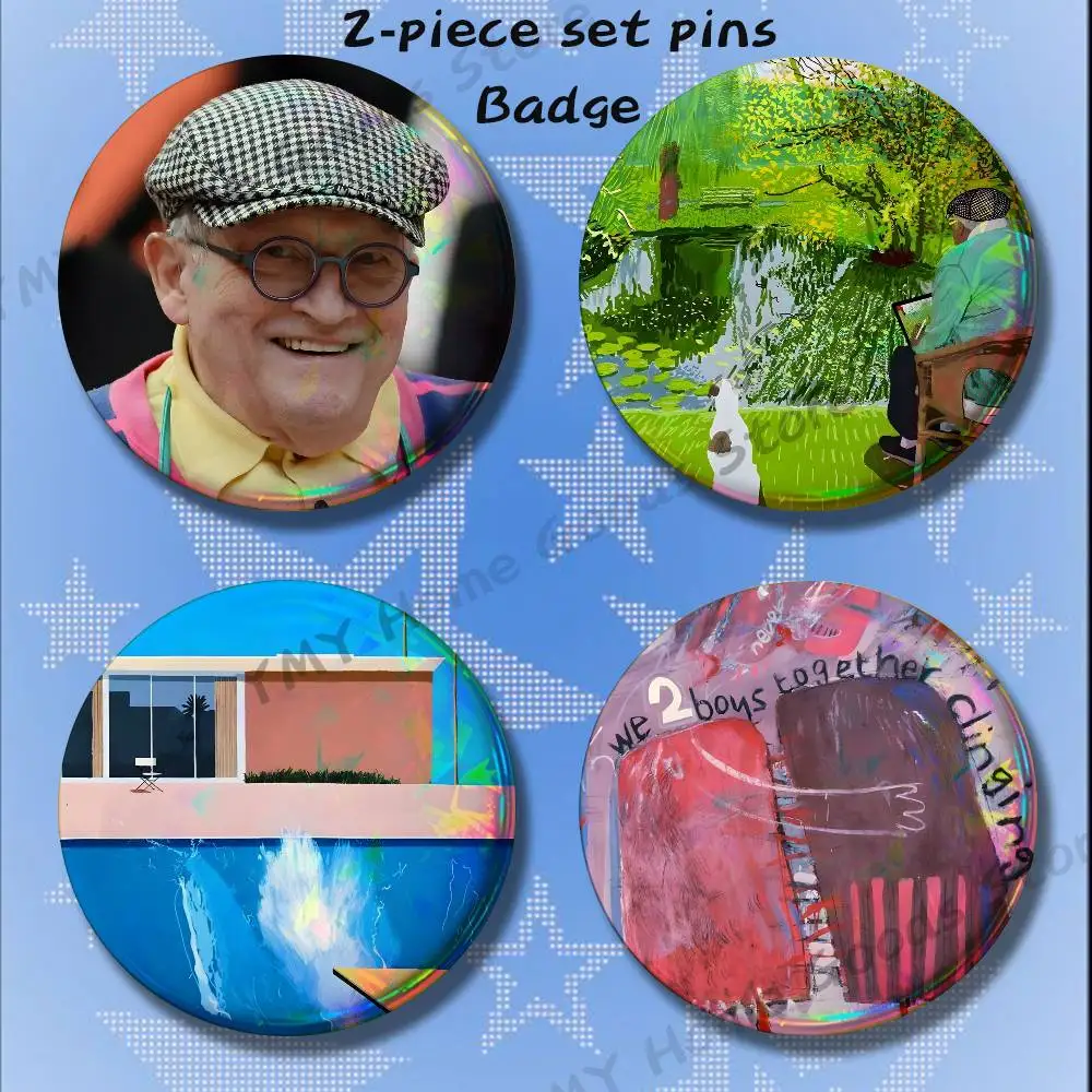 A Bigger Splash Digital D-David H-Hockney 2-piece set Free Mix Backpack Clothes Jewelry Accessories Round Badge Collection Gifts