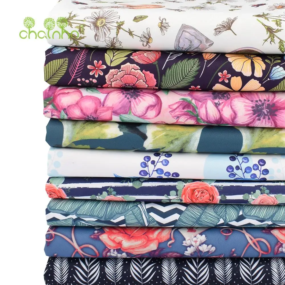 Chainho,Digital Printing Coated Waterproof Fabric,Floral Series,For DIY Quilting & Sewing Suitcases,Backpack,Tablecloth Material