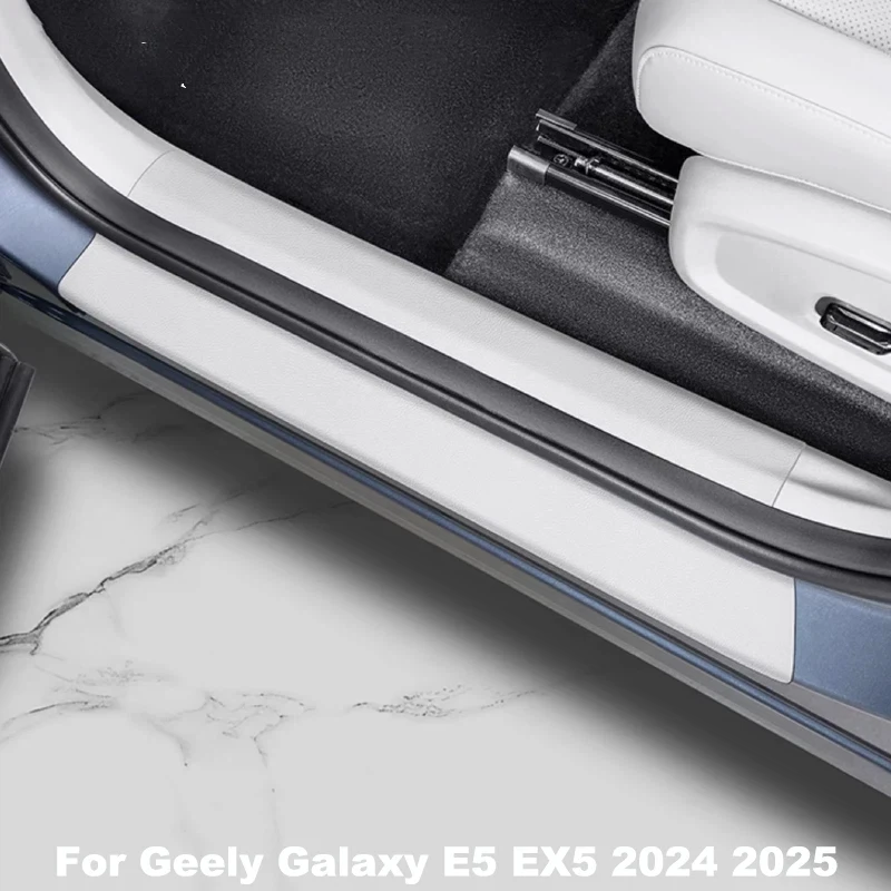 For Geely Galaxy E5 EX5 2024 2025 Car Door Sill Stickers Leather Internal External Protective Stickers Accessories