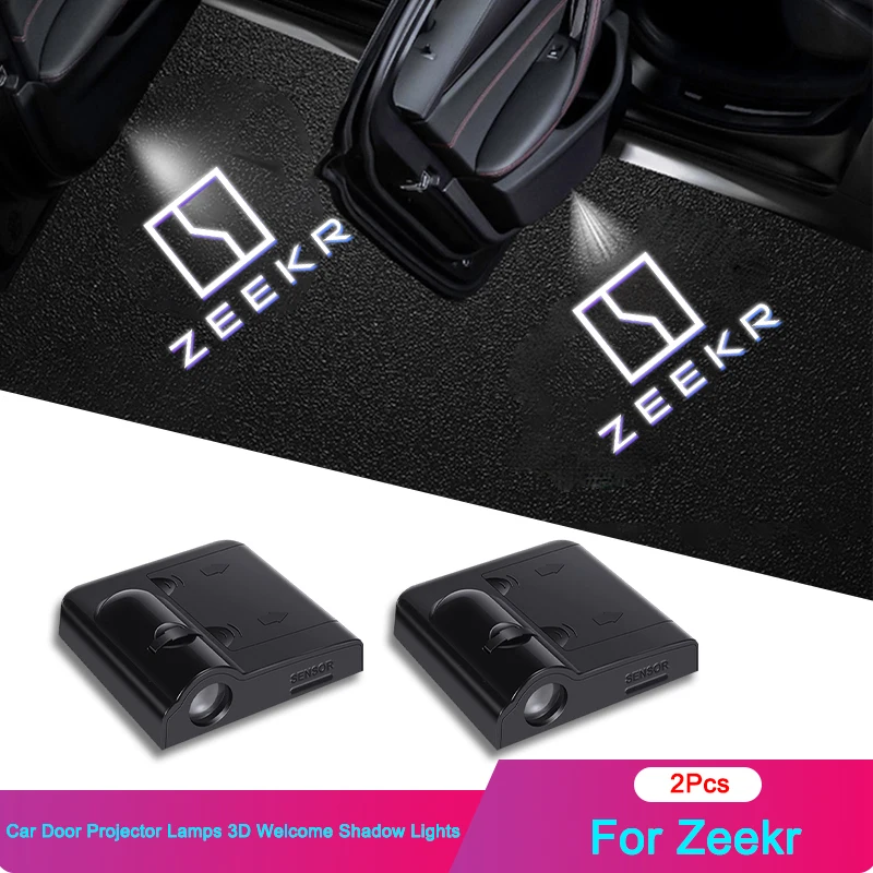 2Pcs HD Ghost Shadow Wireless LED Door Welcome Projector Light For Zeekr 001 007 009 X 7X 9X Car Decor Parts