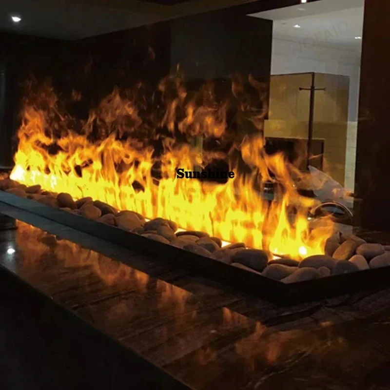 YEmbedded Simulated Flame Fireplaces Ultra-thin Home TV Stand Humidifier Fake Fire Electric Fireplace Decoration for Living Room