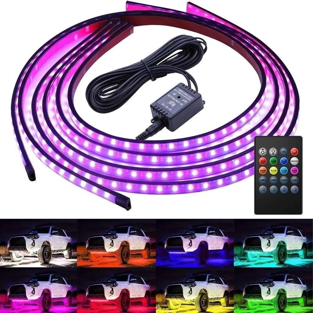 Car Charssis Flexible LED Strip Light LED Underbody Remote /APP Control RGB Neon Lights Ambient Atmosphere Auto Decorative Lamp