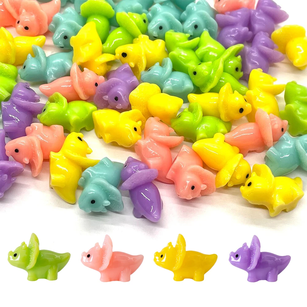 6/12pcs Mixed Color Mini Resin Dinosaur Miniature, Fairy Garden Ornament, Micro Landscape Bonsai for Home DIY Craft Decoration