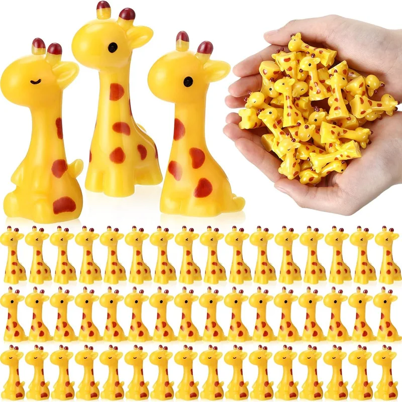 5/10 Pcs Mini Resin Giraffe Miniatures for Garden Home Decoration, Zoo Animal Figures Micro Landscape Ornaments Fairy Accessory