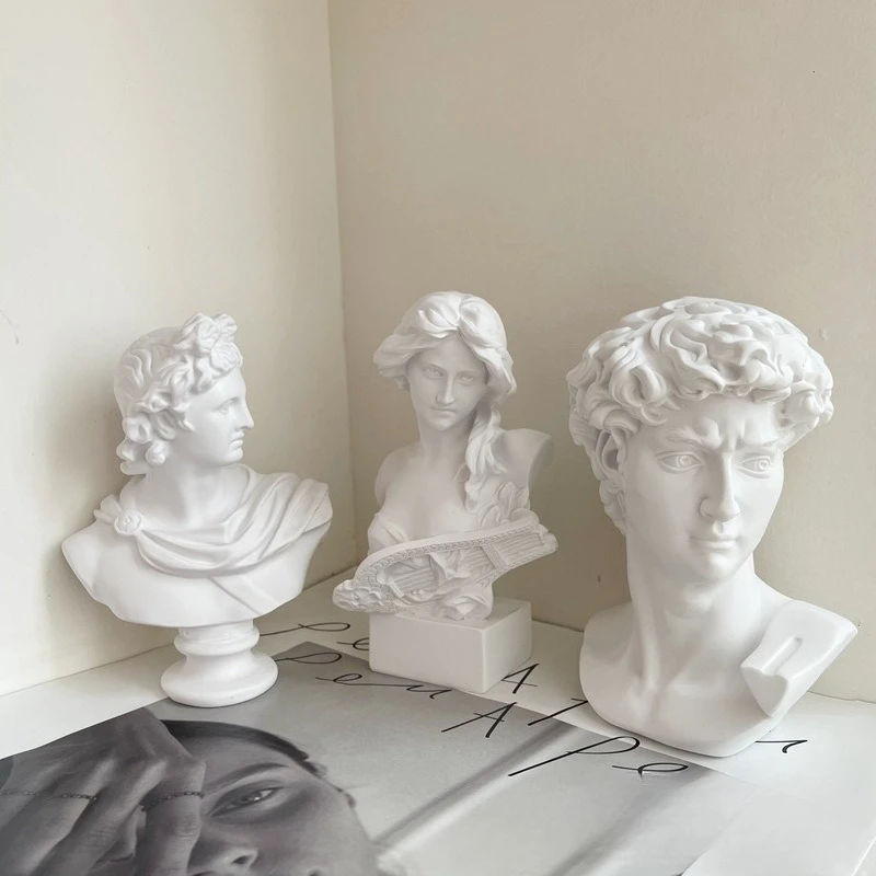 David Statue Portrait Mini Gypsum Michelangelo Home Decoration ResinCraftsmanship HomeDecorationSculpture Living Room Decoration