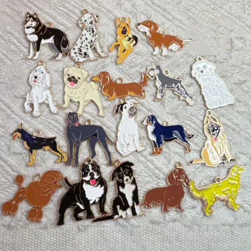 10pcs Cute Pet Dog Alloy MetalCharm for Jewelry Making Necklace Bracelet Earring Keychain Pendant Diy Accessories