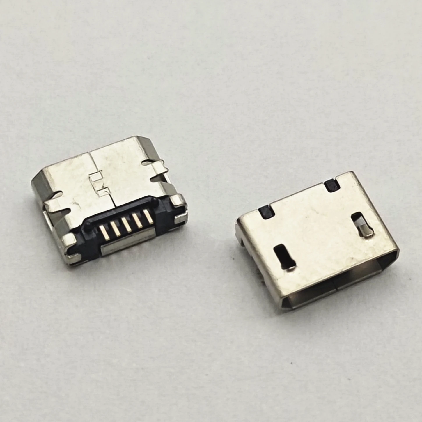 100pcs Micro USB Connector SMD Female Socket No Side Flat Mouth 5pin Short Needle for Mobile Phone Tail Data Plug Charging Port