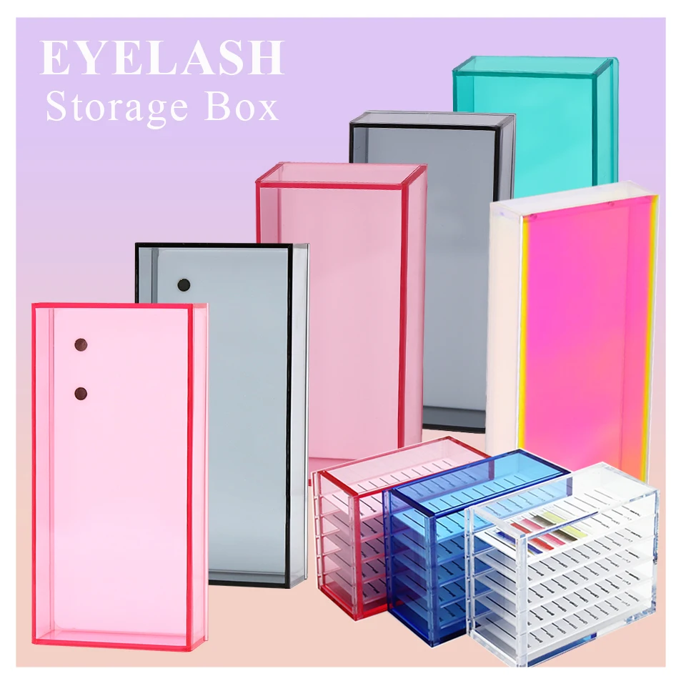 Eyelashes Storage Box Acrylic Lash Holder Eyelash Pallet Box 5 Layers Acrylic Pallet Display Stand Eyelash Extension Makeup Tool