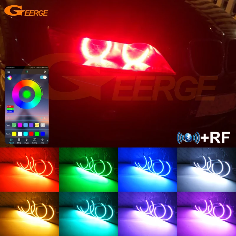 For BMW Z3 1999 2000 2001 2002 RF Remote Bluetooth-Compatible APP Multi-Color Ultra Bright RGB LED Angel Eyes Kit Halo Rings