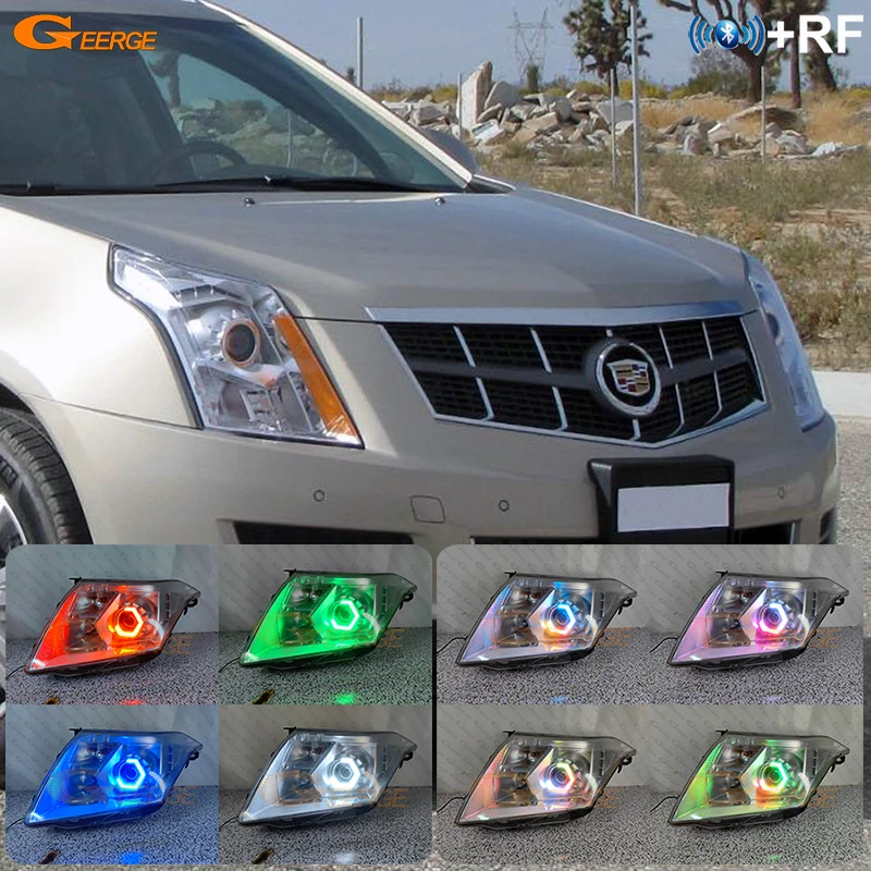 For Cadillac SRX 2010 2011 2012 2013 2014 2015 2016 Bluetooth APP Dynamic Multi Color RGB Led Angel Eyes Kit Hex Halo Rings