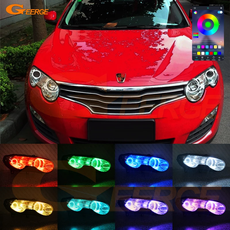 For Roewe 550 MG 550 2008 2009 2010 2011 Day Light Bluetooth App Multi-Color Ultra Bright RGB LED Angel Eyes Kit Halo Rings