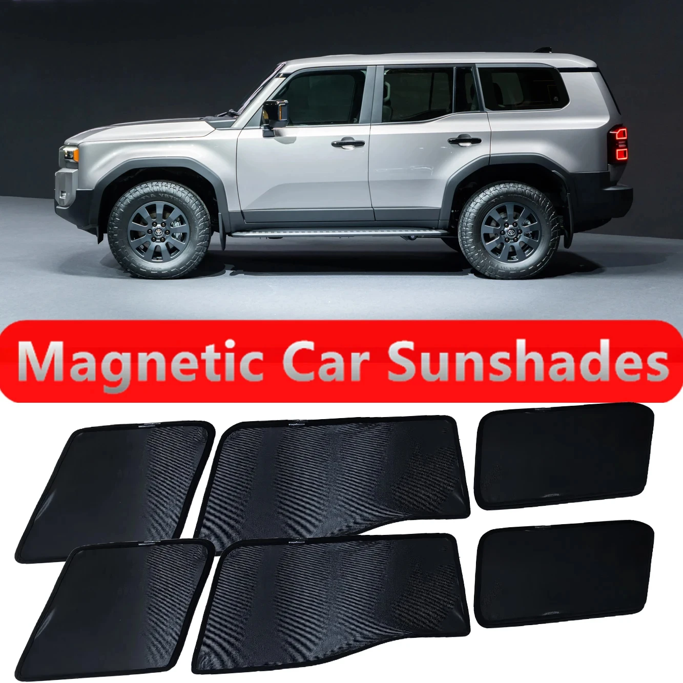 For 2024 2025 Toyota Prado Land Cruiser LC250 LC 250 Custom Magnetic Car Window Sunshades Accessories Mesh Windshield Curtain