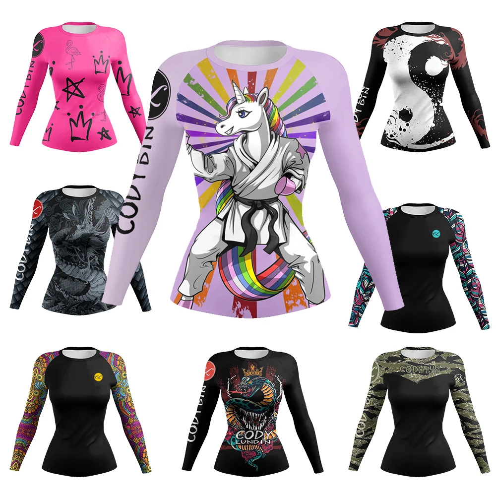 Slim Fit Tranining Women's Rash Guard Long Sleeve UV Protection Tight Fit Yoga Running Gym Fitness Sportswear Quick Dry Tops