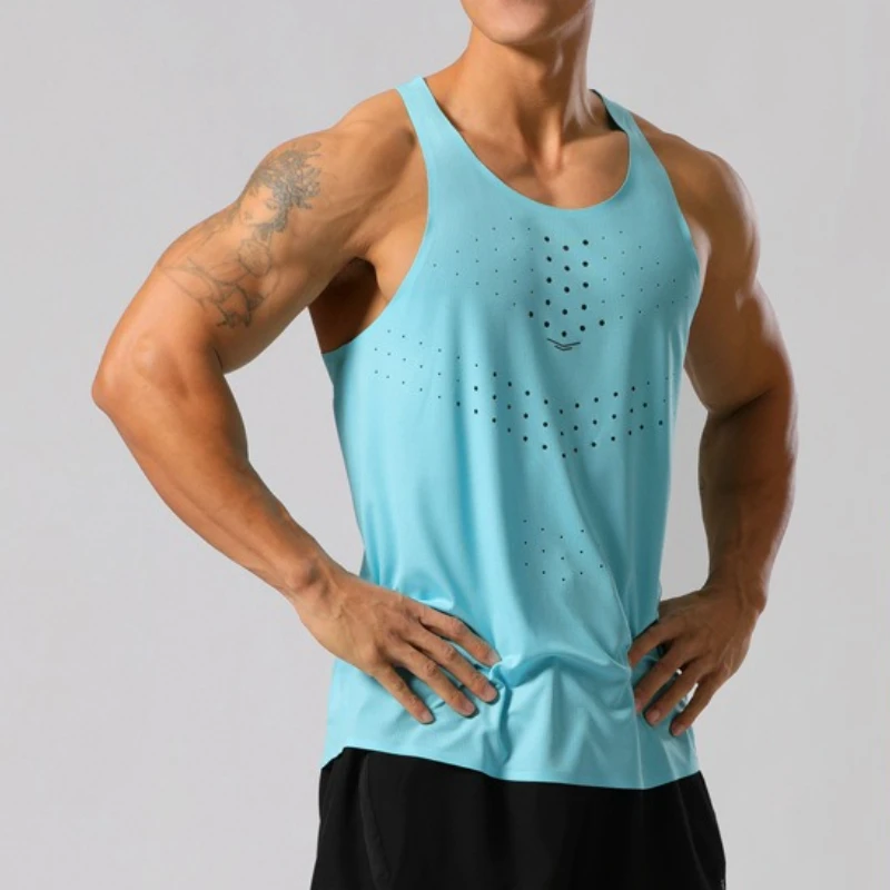 Men's Ultra-Light Quick-Dry Running Vest Summer Breathable Top for Marathon Athletics Gym Training Fitness Workout Apparel