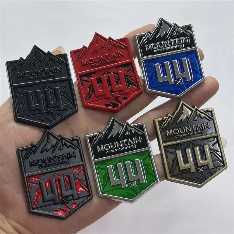 High-quality Modification Metal Stickers Snow Mountain 4X4 Element Scratch Cover DIY Decoration Car Personalized Accessories