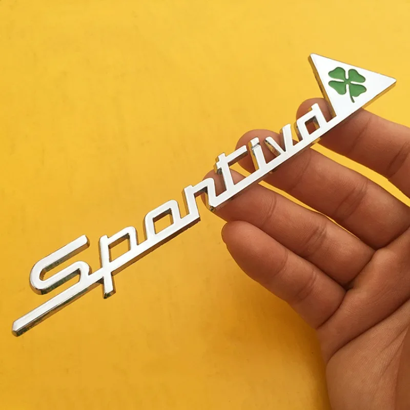 High-quality Modification Metal Stickers SPORTIVA Four-leaf Clover Scratch Cover Car Personalized Accessories