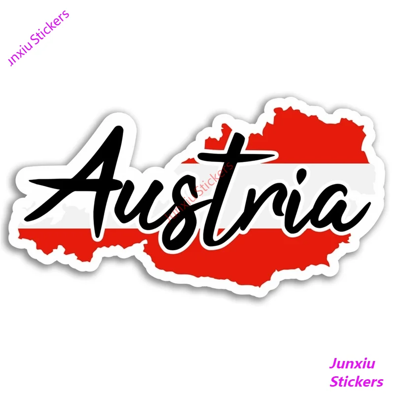 Austria Map Vinyl Car Stickers and Decals - Flag Travel Sticker Laptop LuggageDecal Car Window Bumper Car Accessories KK10*10cm