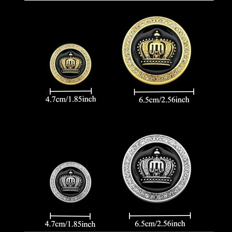 High-quality Modification Metal Stereoscopic Stickers Diamond Crown Pattern Body Decoration Scratch Cover Car Accessories