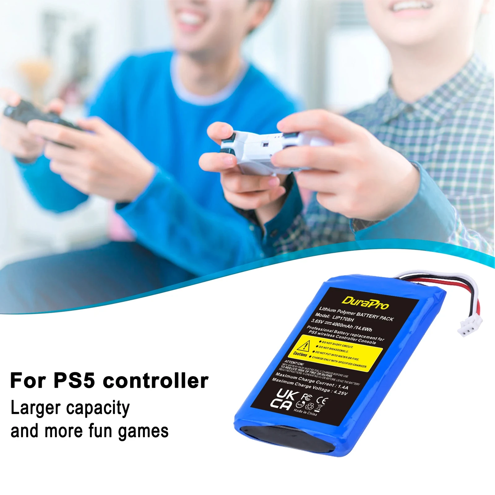 DuraPro PS5 4000mAh LIP1078 Battery Bateria for Sony PS5 Controller Sony Playstation 5 DualSense CFI-ZCT1W Wireless Controller