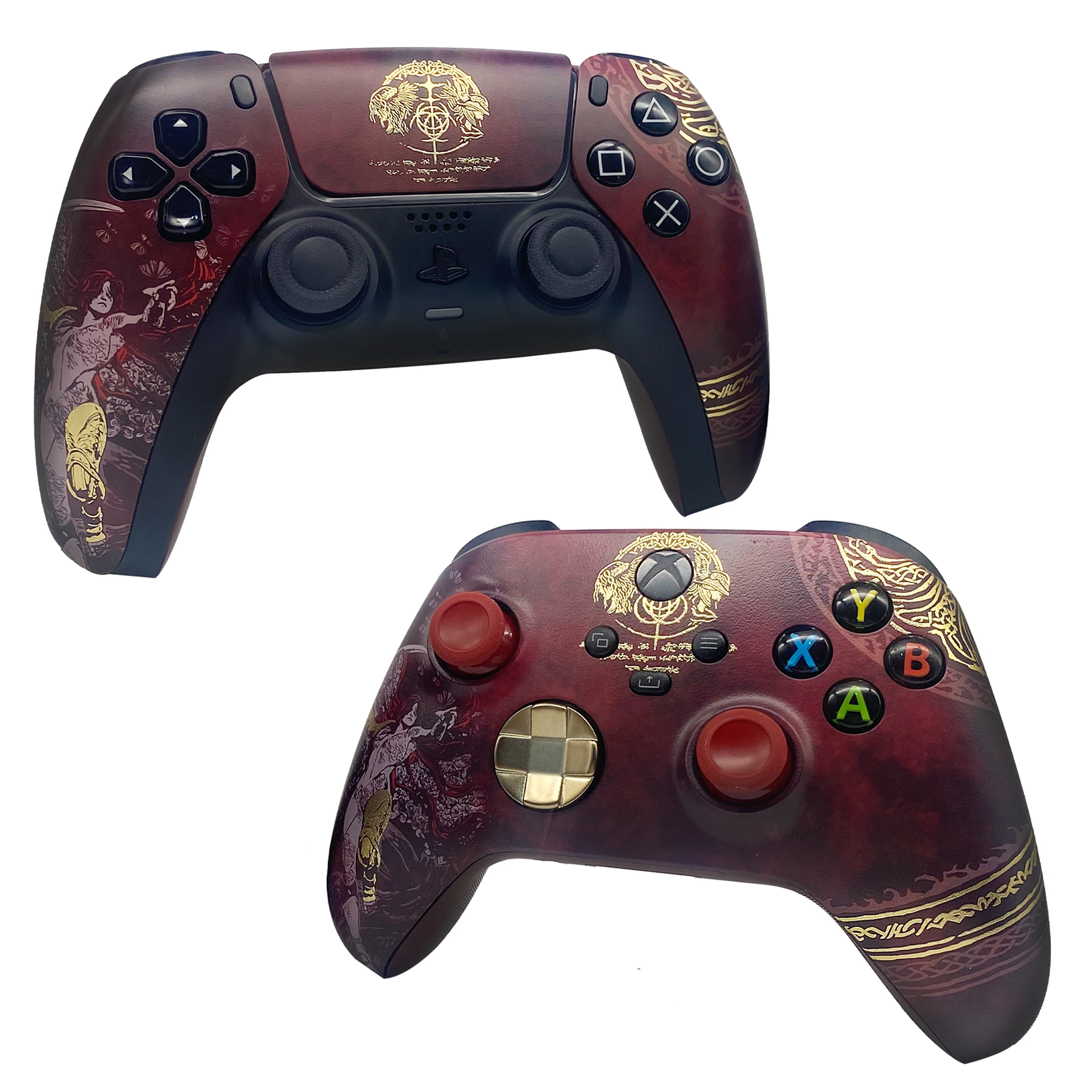 Gold Stamping PS5 Controller Shell Faceplate Cover with Touchpad for DualSense Controller, Replacement for BDM-010 to 050