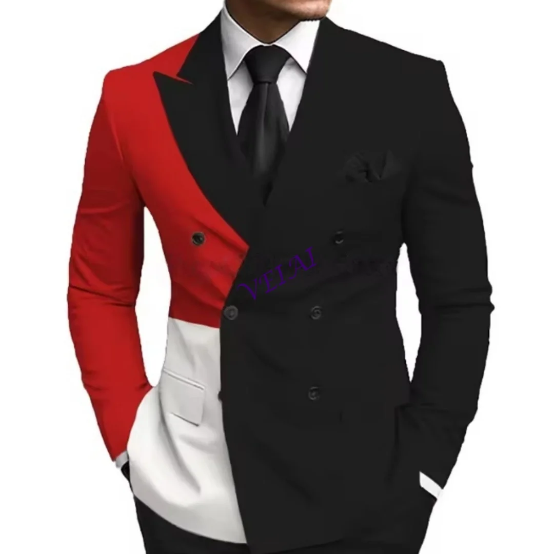 Customized Men's Slim Fit 2 Piece Suit Two Button Formal Business Blazer Jacket for Wedding Prom Dinner