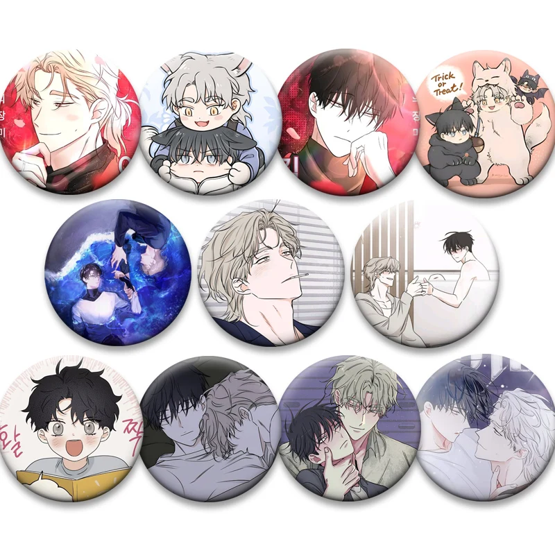Low Tide in Twilight HD Print Brooches Anime Badge Jin Yixuan Lv Taizhou Cartoon Round Display Lapel Pins for Backpack Accessory