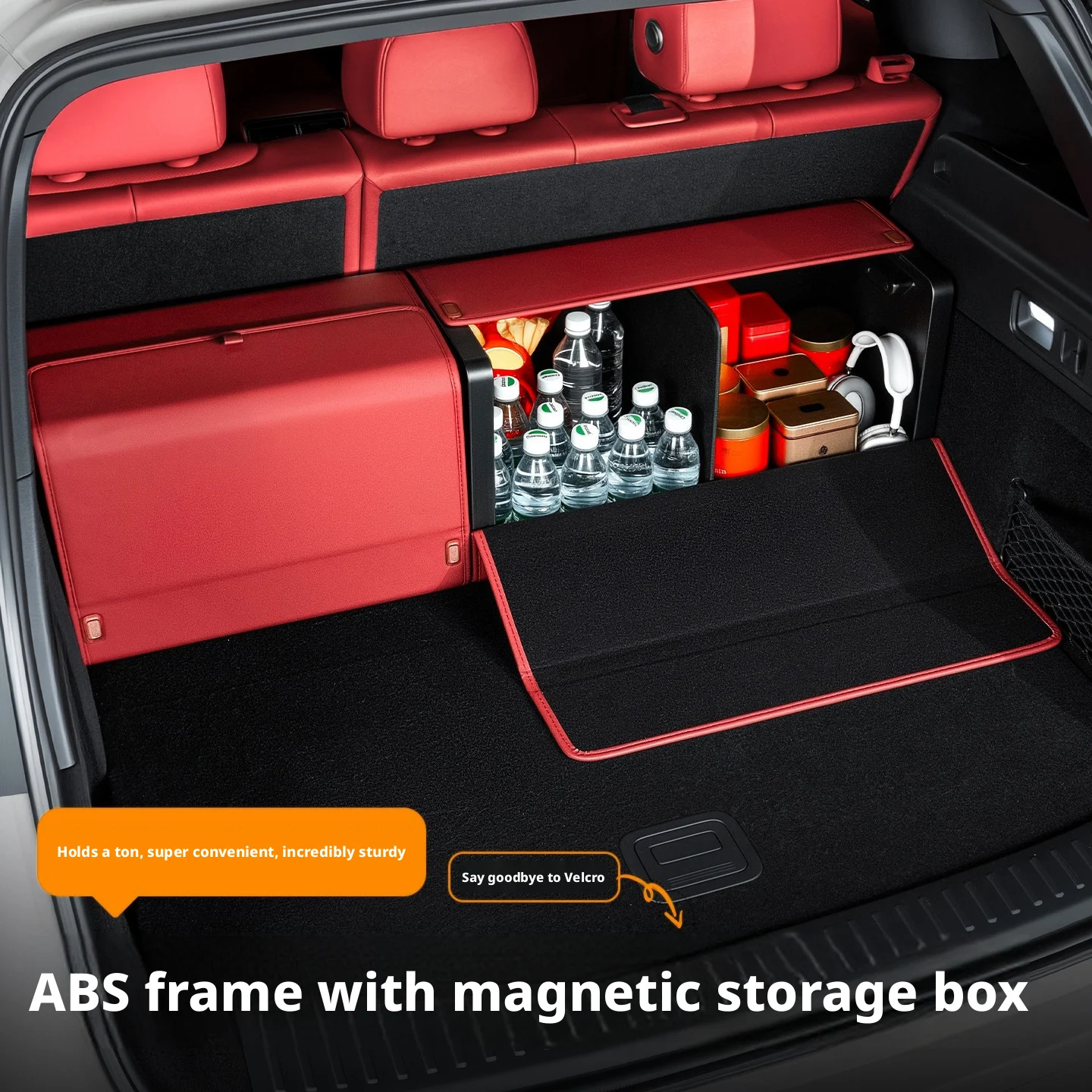Halloween Christmas Gift Car Leather Trunk Storage Box, Large Capacity Foldable Portable Auto Cargo Organizer Storage Container