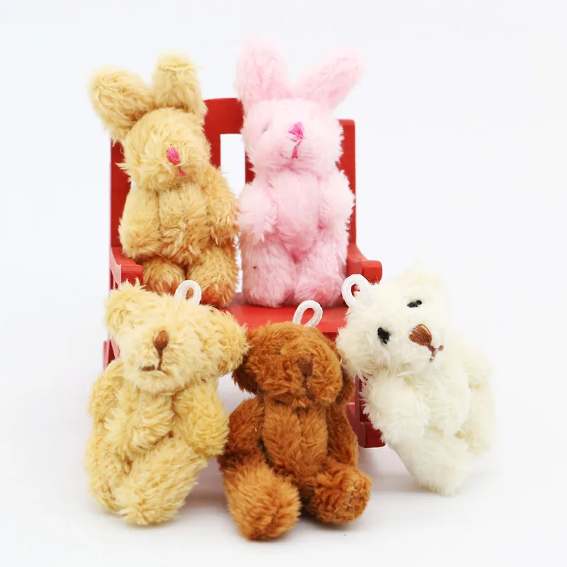 1/6 Dollhouse Fur Bunny Bear Rabbit Mini Animal Miniature Simulation Model Scene Toys Shooting Props Decoration Kids Home Decor