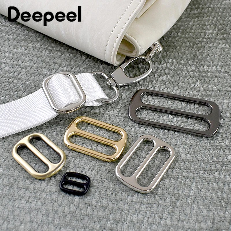10Pcs 12-50mm Metal Tri-Glide Slider Buckles Backpack Adjust Ring Clasp Webbing Straps Belt Sling Loops Hook DIY Bag Accessories