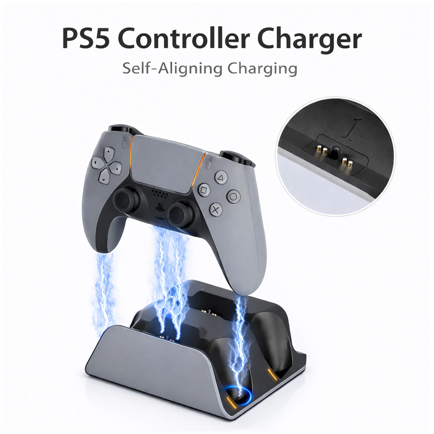 PS5 Controller Charging Station Dual Fast Charging Dock for PlayStation 5 Wireless Charger Stand Gamepad Accessories