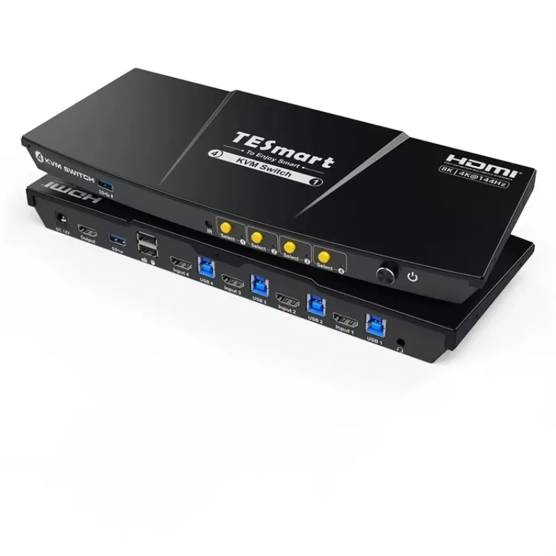 8K 60HZ for HDMI 2.1 KVM Switch for Home Theater Systems 4-Port Video Switcher for 4 PCs 1 Monitor Gaming KVM Switches
