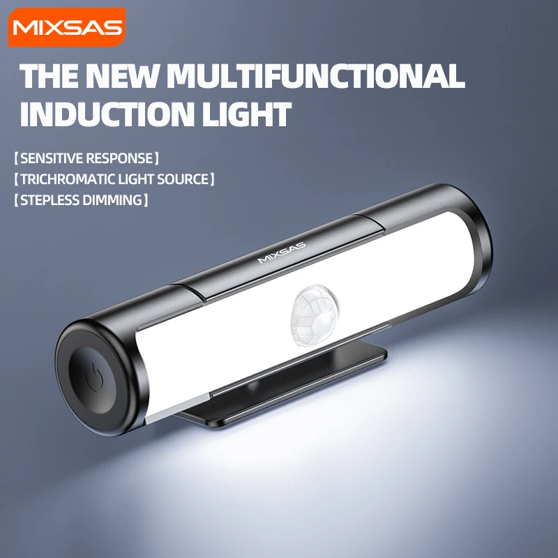 MIXSAS Car Trunk Sensor Light 3-Color Auto Induction Lamp Type-c Charging Wireless LED Smart Night Light for Car Van Bus Truck
