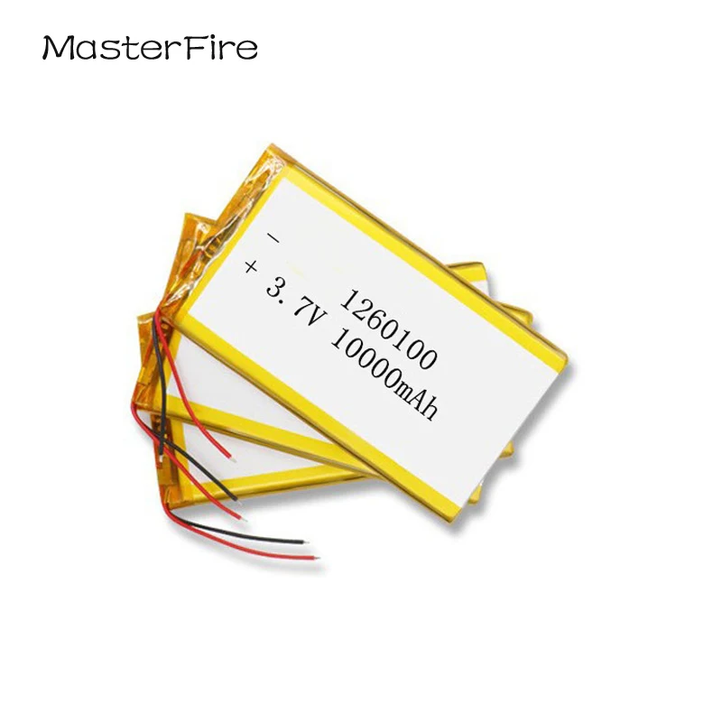 2-10PCS 1260100 3.7V 10000mah Rechargeable Lithium Polymer Battery for Bluetooth Speaker Power Bank Mobile Phone Tablet PC Cell