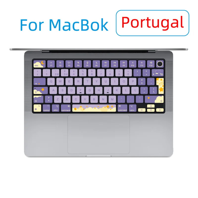 Suitable for (Portuguese) Apple MacBook Notebook Keyboard Sticker Key Sticker Small Fresh Contrasting Color Purple Air (M2 M3 M4
