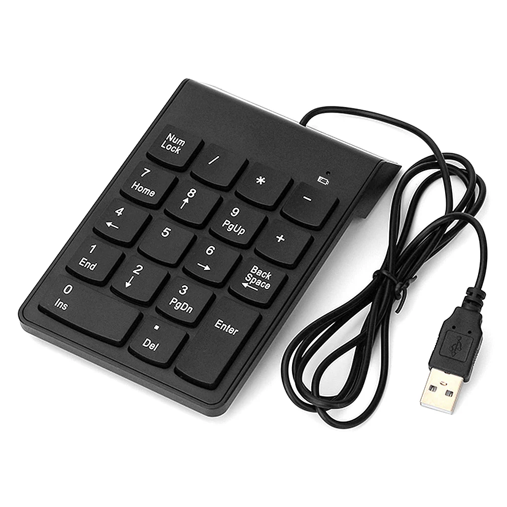 Numeric 18 Keys Keypad USB Wire Mini Digital Number Keyboard Keycap for Laptop Desktop PC Computer Numpad Keyboard Accountant