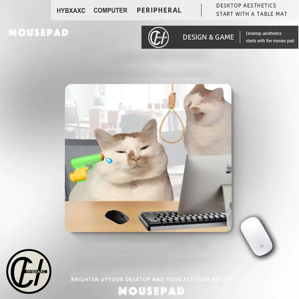 New Workplace Cat Meme Small Mouse Pad Gaming Laptops Mousepad Gamer Carpet Keyboard Mat Desk Protector Anime Cartoon Mousepads