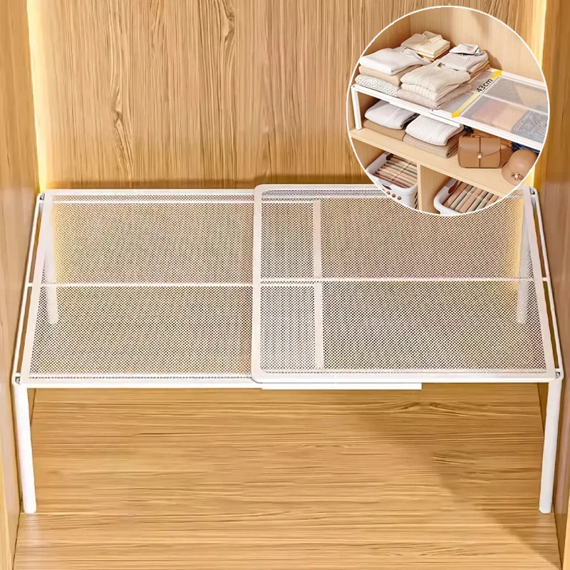 Retractable Closet Organizer, Expandable and Adjustable Shelf Organizer,suitable for Kitchen, Bedroom Cabinet, Desktop Organizer