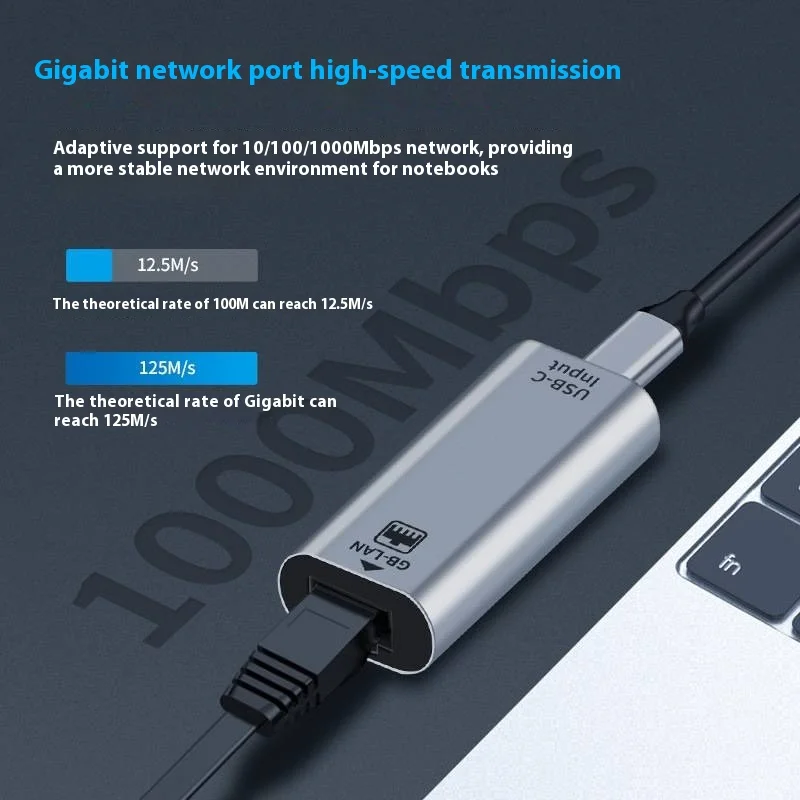 USB C Female to RJ45 Female USB Type C to Ethernet Adapter 10/100/1000 Gigabit Wired LAN Network Card for PC Laptop Smartphone