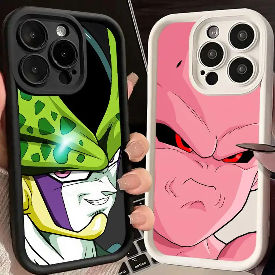 Case for iPhone XS Max 15 16 14 Plus XR 13 12 11 Pro Max 17 Air 16e Soft Cover Dragon Ball Z Cell Majin Buu