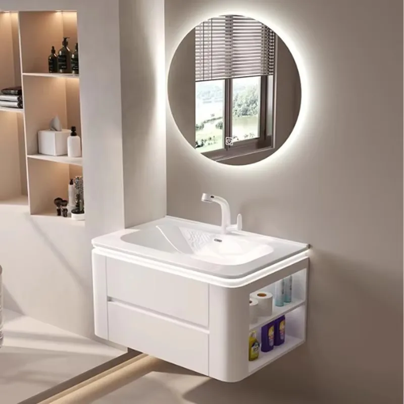 Led Lighting Bathroom Cabinet Vanity Waterproof Luxury Makeup Bathroom Vanity Space Saving White Mobiletto Bagno Home Furniture