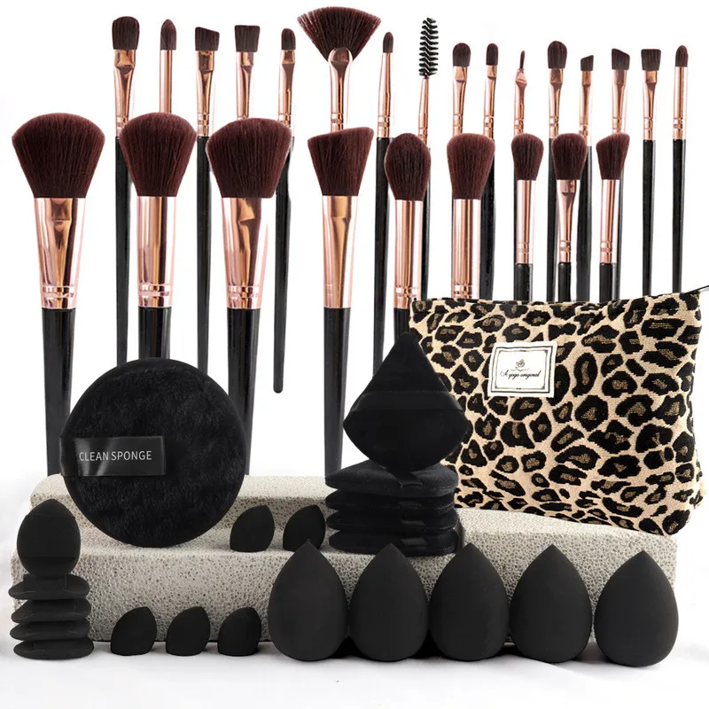 47 Piece Beauty Tool Set Portable Travel Toiletry with Small Fragrance Bag Brush Set Powder Puff Makeup Accessories
