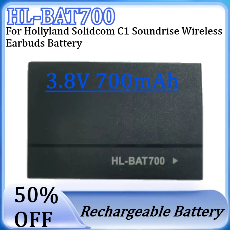 New 3.8V 700mAh HL-BAT770 Replacement Battery for Hollyland Solidcom C1 Soundrise Wireless Earbuds Battery