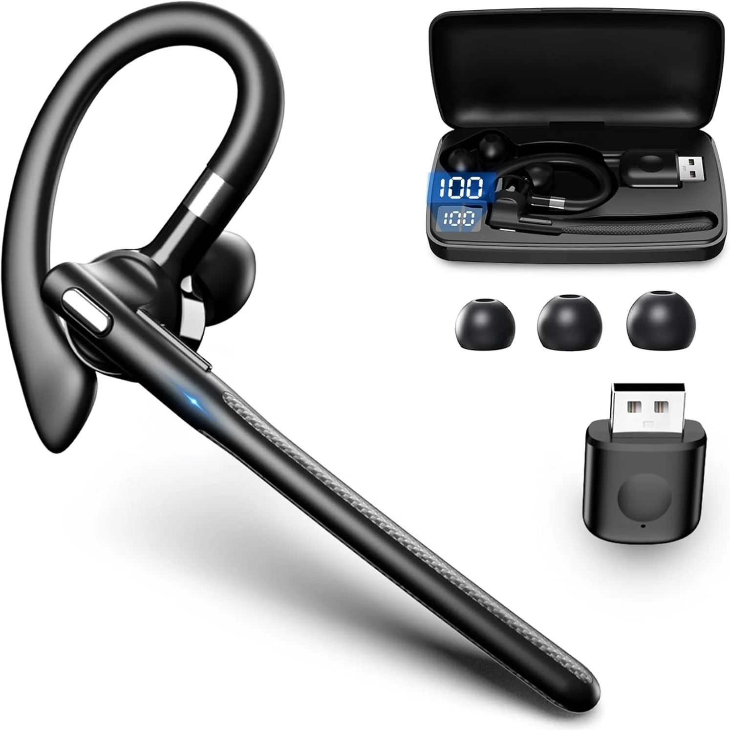 NEW Hands-free Wireless Bluetooth Earphone Bluetooth Headset Headphones Earbud with Mic Earphone Case for iPhone/Android/Driving