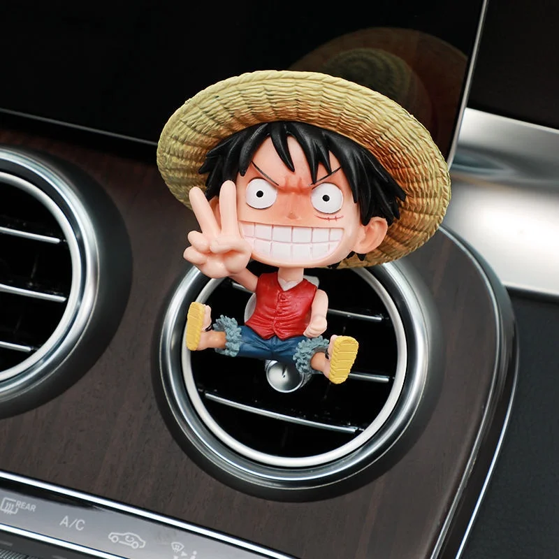ONE PIECE Action Figures Cartoon Car Air Vents Perfume Holder Fragrance Tablet Luffy Car Decorative Ornaments Gifts