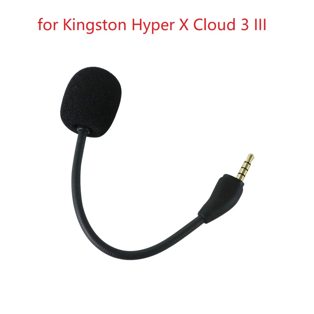Replacement Game Headphones Mic 3.5mm Elbow 4-section Plug Microphone for Kingston Hyper X Cloud 3 III Gaming Headset