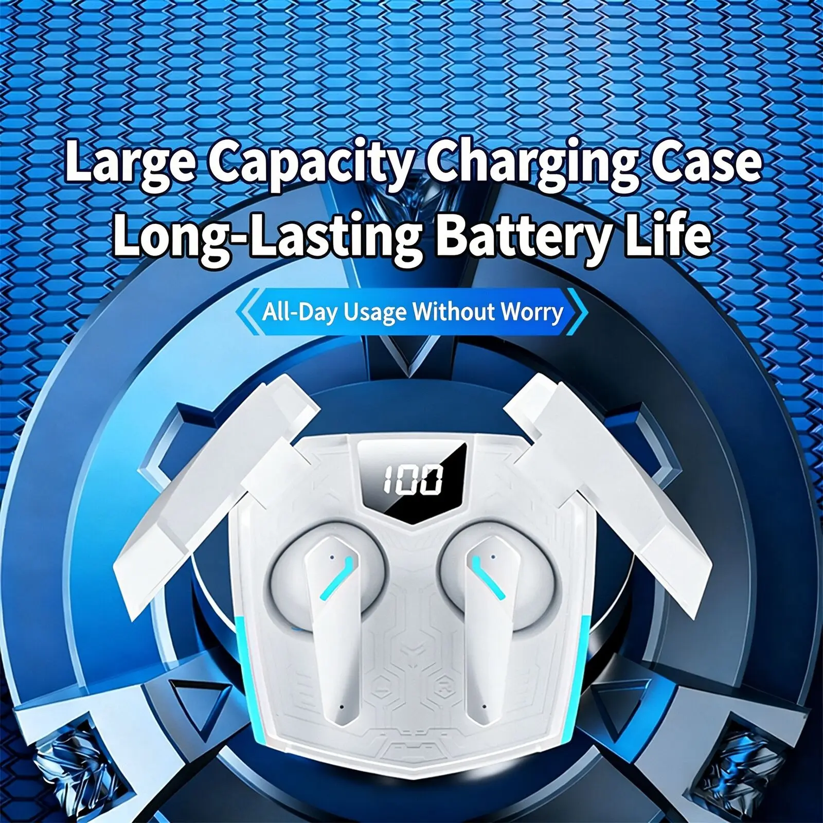 Gaming Wireless Earbuds Bluetooth 5.4 Low Latency 0.06S Led Digital Power Display Clear Call Noise Reduction In Ear Headphones