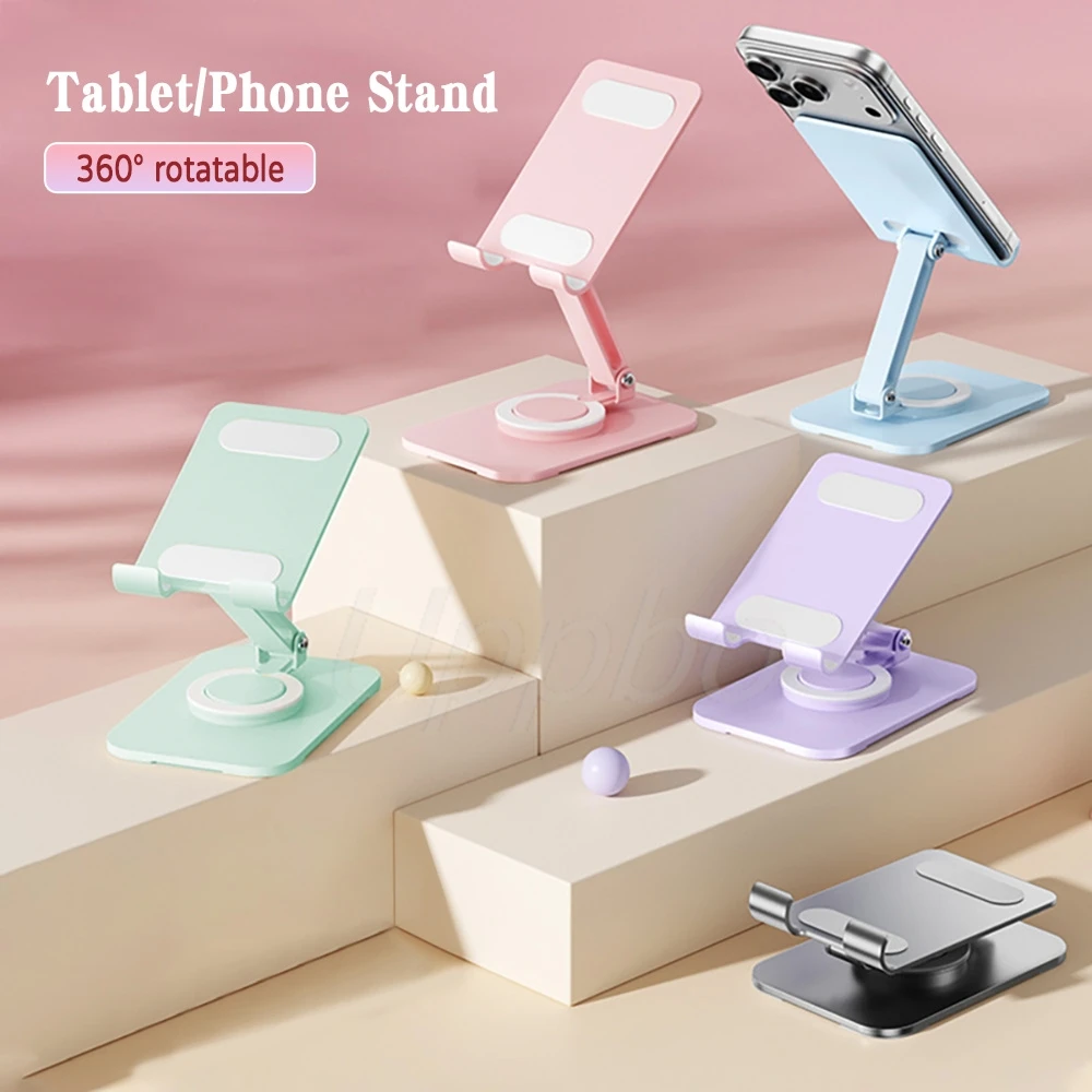 All Aluminum Alloy Foldable Desktop Phone Holder Adjustable Rotatable Stand Portable Mount For Phone Tablet iPad Samsung MatePad