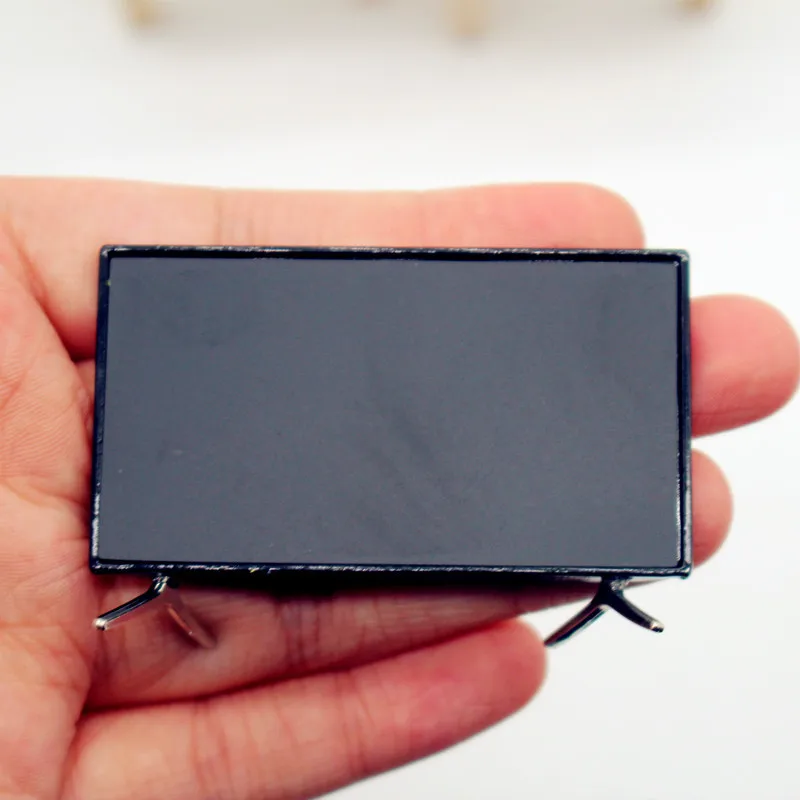 Dollhouse Mini Computer Monitor Screen TV Screen Metal Simulation Model Office Set Miniature Model Decoration Home Decor